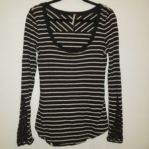 Free People Hard Candy Lace Cuff Tee M